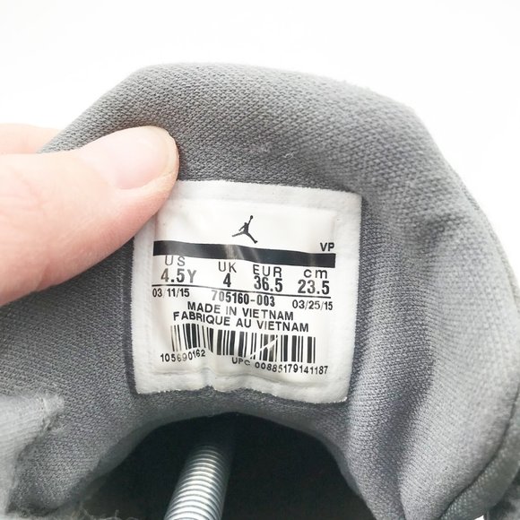 AIR JORDANS Flight Kids Gray High Top Sneakers Youth 4.5 - Picture 13 of 14